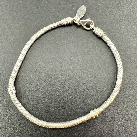 Authentic Pandora Serpentine Snake Chain Sterling Silver Bracelet Lobster Clasp - Picture 5 of 5